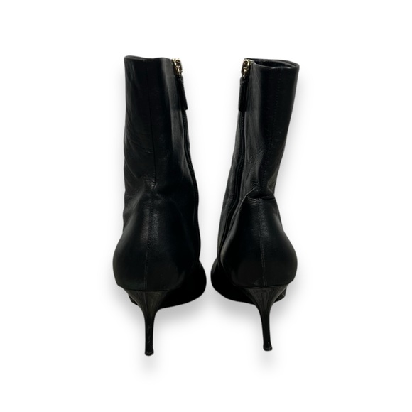 Authentic Gucci 246688 Black Leather Zip Up Ankle Boots Heeled Sz 37 EU / US 7 - Picture 5 of 14